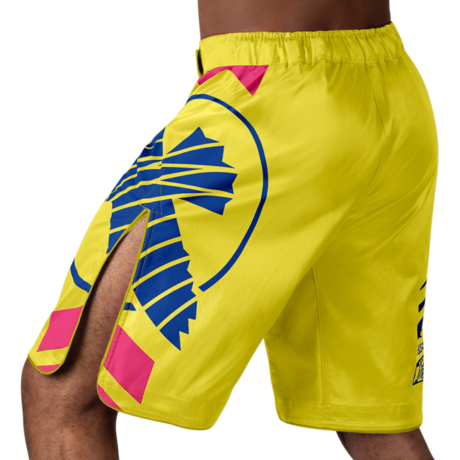Hayabusa Icon MMA-short – Geel/blauw