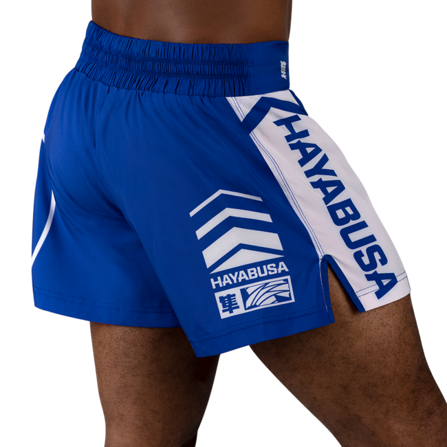Hayabusa Icon kickboksshort – Blauw/wit