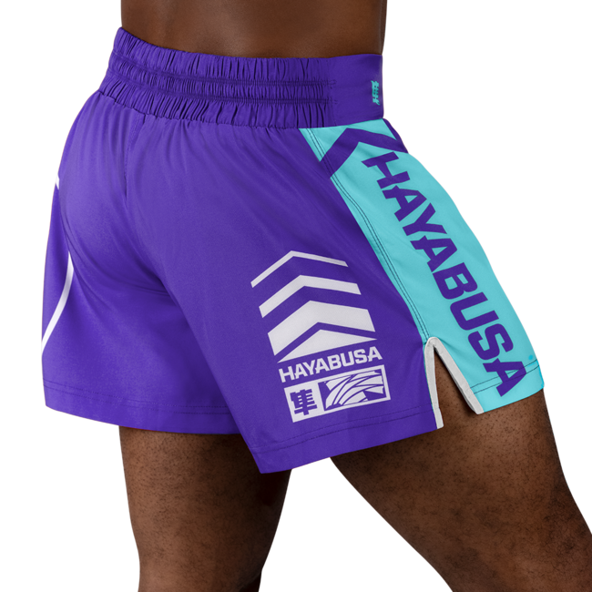 Hayabusa Icon kickboksshort – Paars/wit