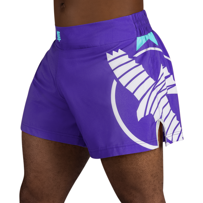 Hayabusa Icon kickboksshort – Paars/wit