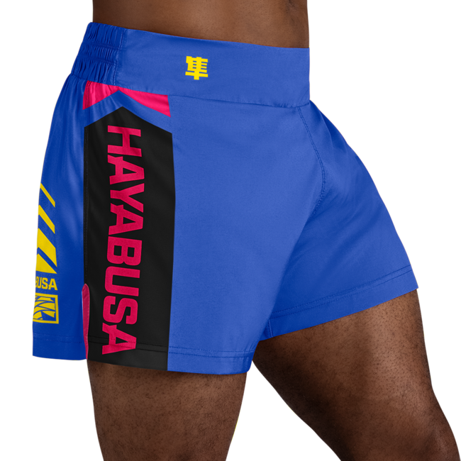Hayabusa Icon kickboksshort – Blauw/geel