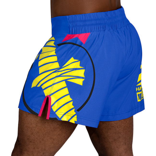Hayabusa Icon kickboksshort – Blauw/geel