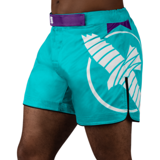 Hayabusa Icon Mid-Thigh MMA-short – Teal/wit