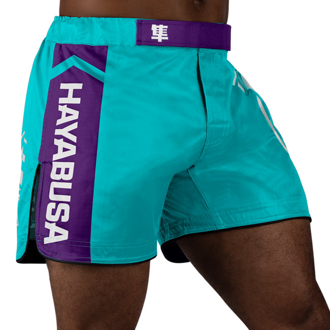 Hayabusa Icon Mid-Thigh MMA-short – Teal/wit