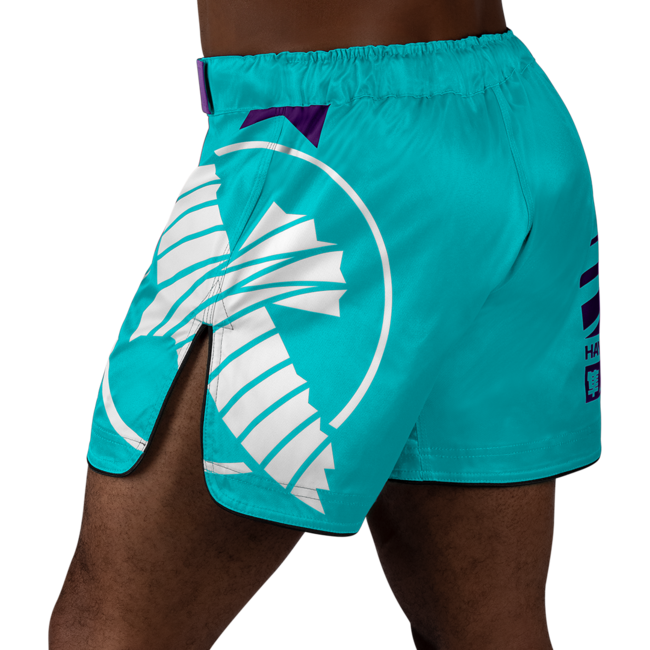 Hayabusa Icon Mid-Thigh MMA-short – Teal/wit
