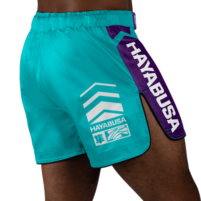 Hayabusa Icon Mid-Thigh MMA-short – Teal/wit
