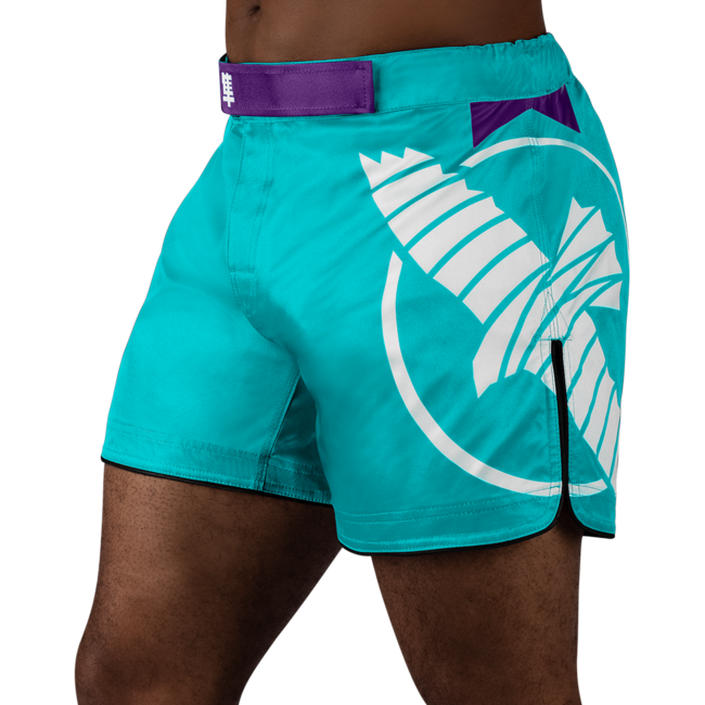 Hayabusa Icon Mid-Thigh MMA-short – Teal/wit