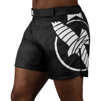 Hayabusa Icon Mid-Thigh MMA-short – Zwart/wit