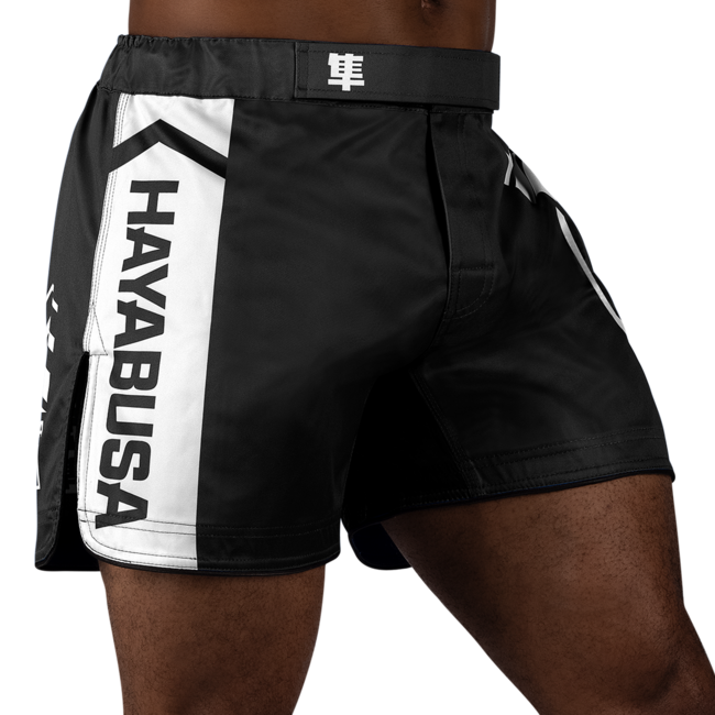 Hayabusa Icon Mid-Thigh MMA-short – Zwart/wit