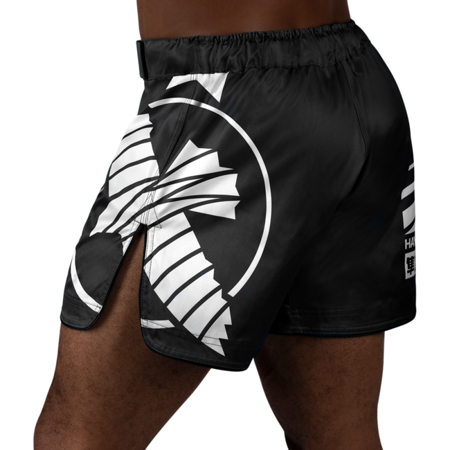 Hayabusa Icon Mid-Thigh MMA-short – Zwart/wit