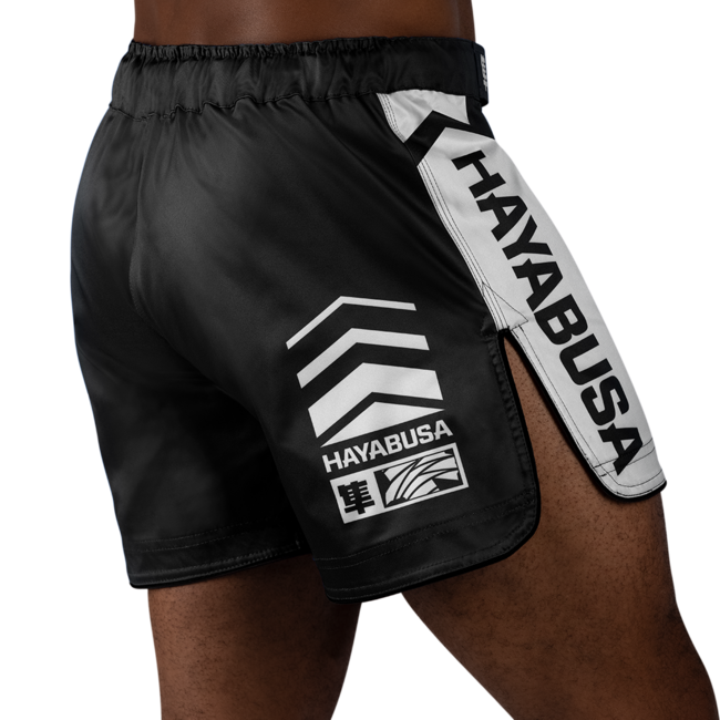 Hayabusa Icon Mid-Thigh MMA-short – Zwart/wit