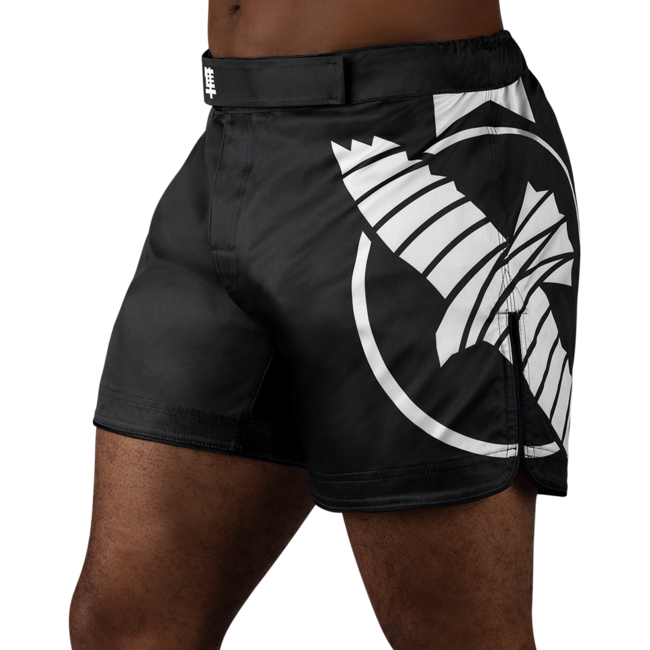 Hayabusa Icon Mid-Thigh MMA-short – Zwart/wit