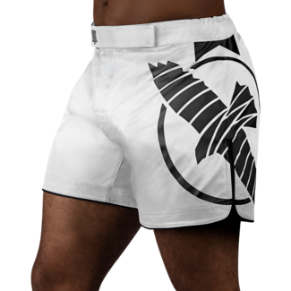Hayabusa Icon Mid-Thigh MMA-short – Wit/zwart