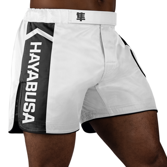 Hayabusa Icon Mid-Thigh MMA-short – Wit/zwart