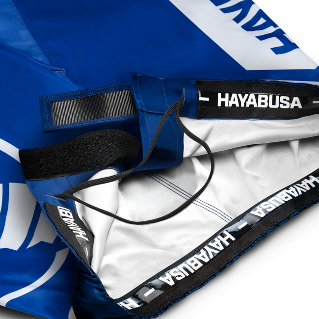Hayabusa Icon Mid-Thigh MMA-short – Blauw/wit