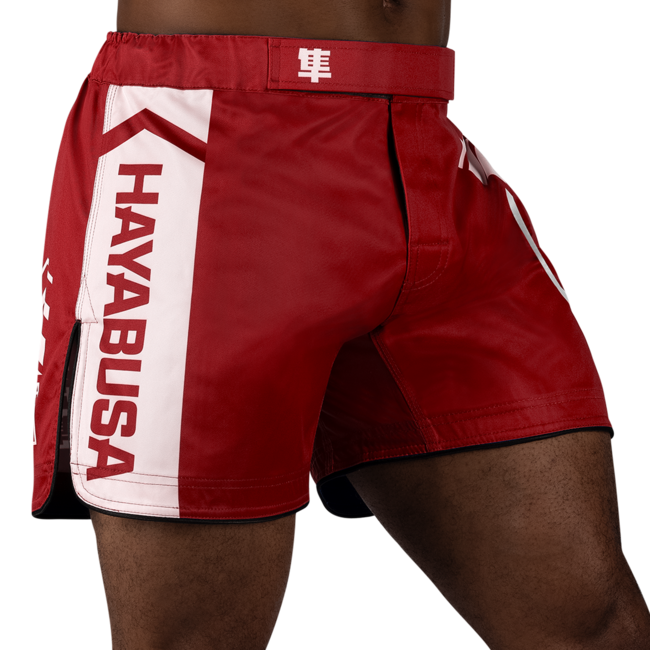 Hayabusa Icon Mid-Thigh MMA-short – Rood/wit