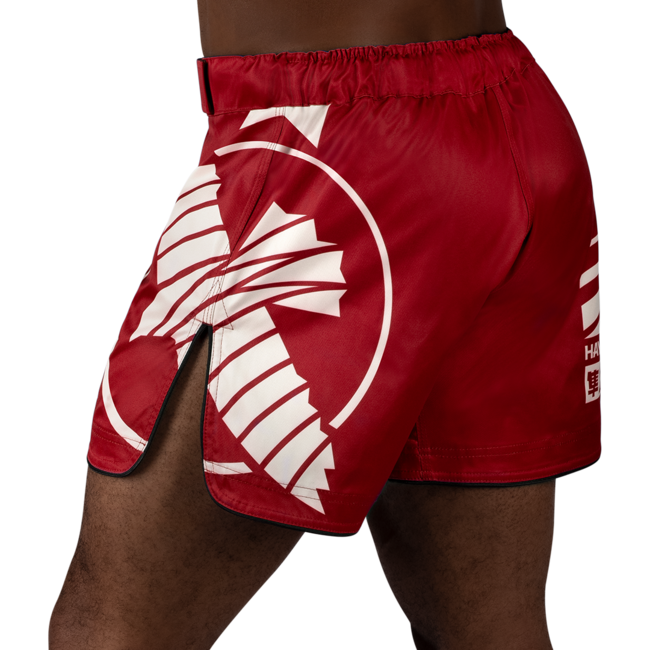 Hayabusa Icon Mid-Thigh MMA-short – Rood/wit
