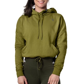 Hayabusa Hayabusa Cozy Fleece Cropped Dameshoodie – Gemêleerd Olijfgroen