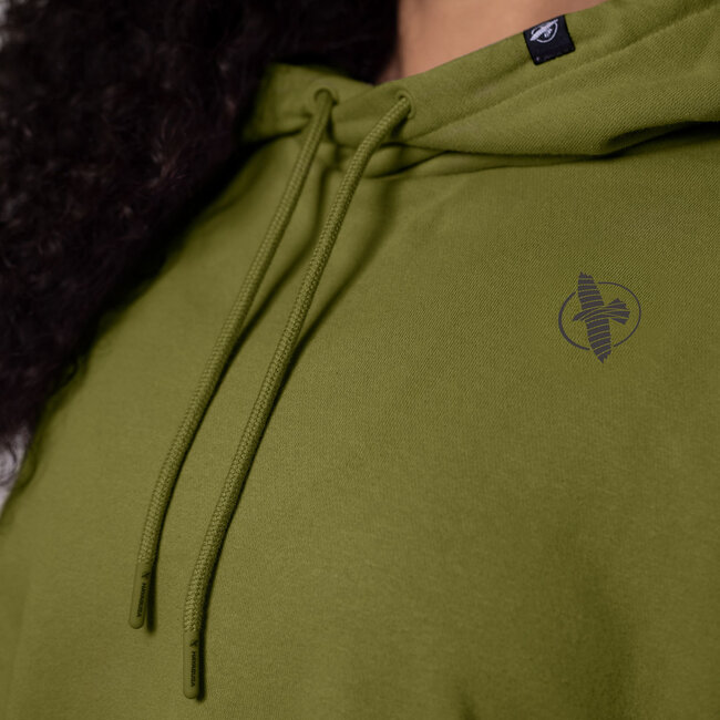 Hayabusa Hayabusa Cozy Fleece Cropped Dameshoodie – Gemêleerd Olijfgroen