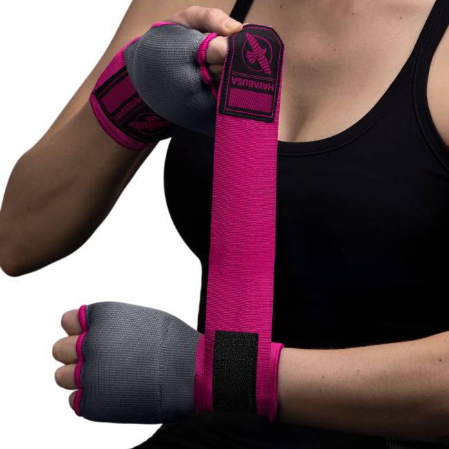 Hayabusa Hayabusa Quick Gel Hand Wraps Binnenhandschoenen – Grijs/Roze