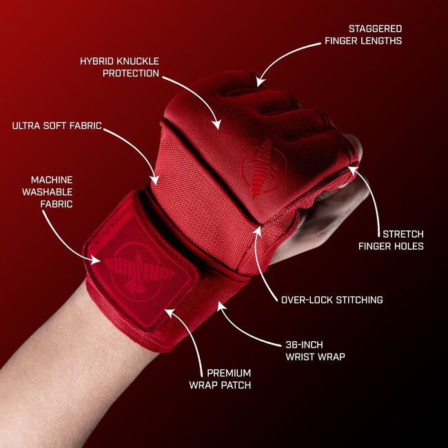 Hayabusa Hayabusa Deluxe Quick Wraps Binnenhandschoenen – Rood
