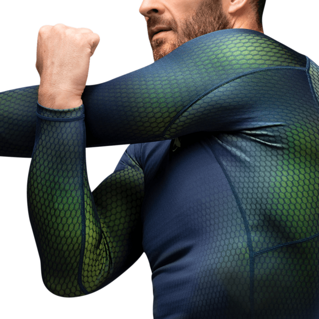 Hayabusa Hayabusa Fusion Rashguard Lange Mouwen – Blauw/Groen