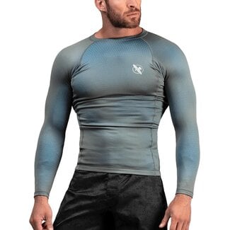Hayabusa Hayabusa Fusion Rashguard Lange Mouwen – Grijs/Aquablauw