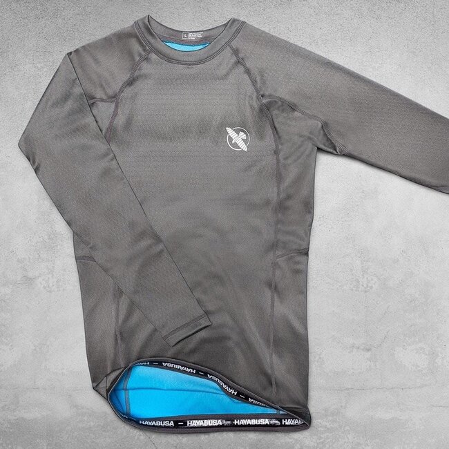 Hayabusa Hayabusa Fusion Rashguard Lange Mouwen – Grijs/Aquablauw
