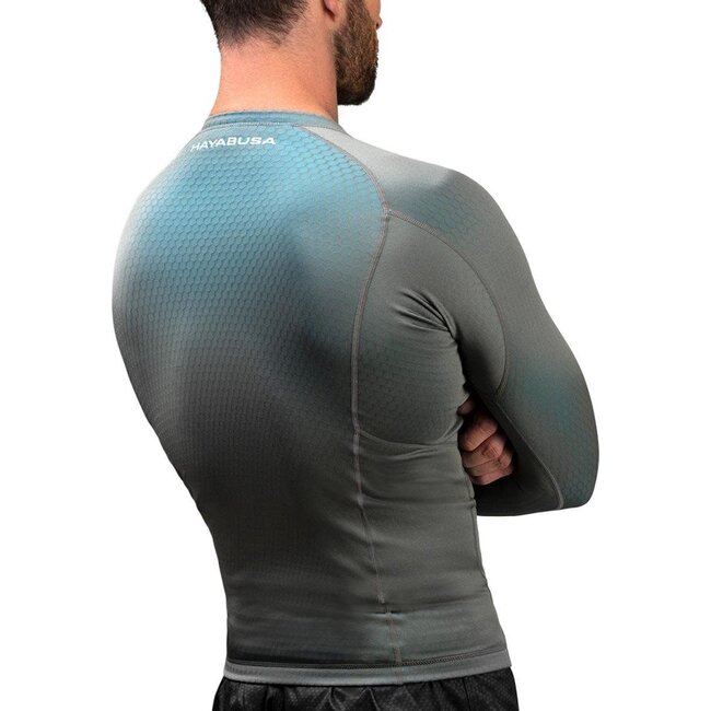 Hayabusa Hayabusa Fusion Rashguard Lange Mouwen – Grijs/Aquablauw