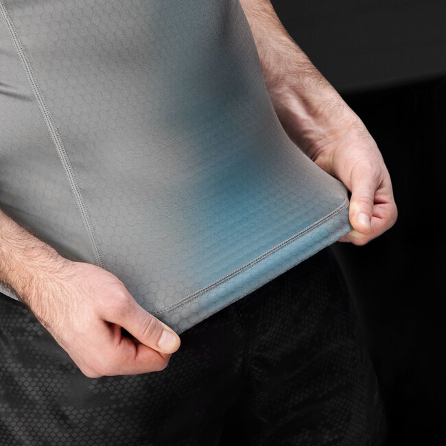 Hayabusa Hayabusa Fusion Rashguard Korte Mouwen – Grijs/Aquablauw