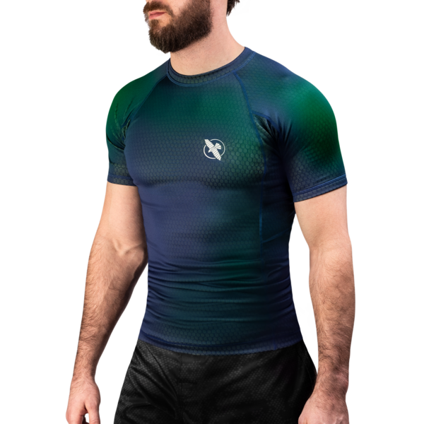 Hayabusa Fusion Rashguard manches courtes – bleu/vert