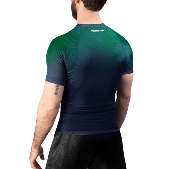 Hayabusa Hayabusa Fusion Rashguard Korte Mouwen – Blauw/Groen