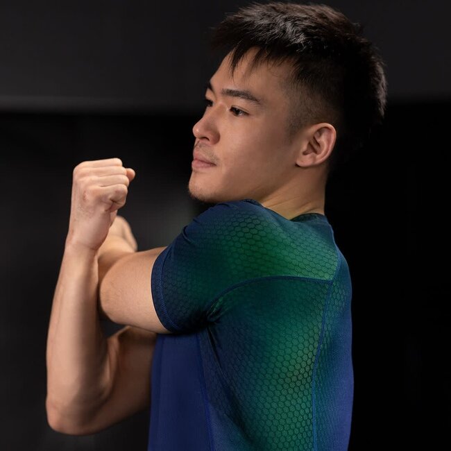 Hayabusa Hayabusa Fusion Rashguard Korte Mouwen – Blauw/Groen
