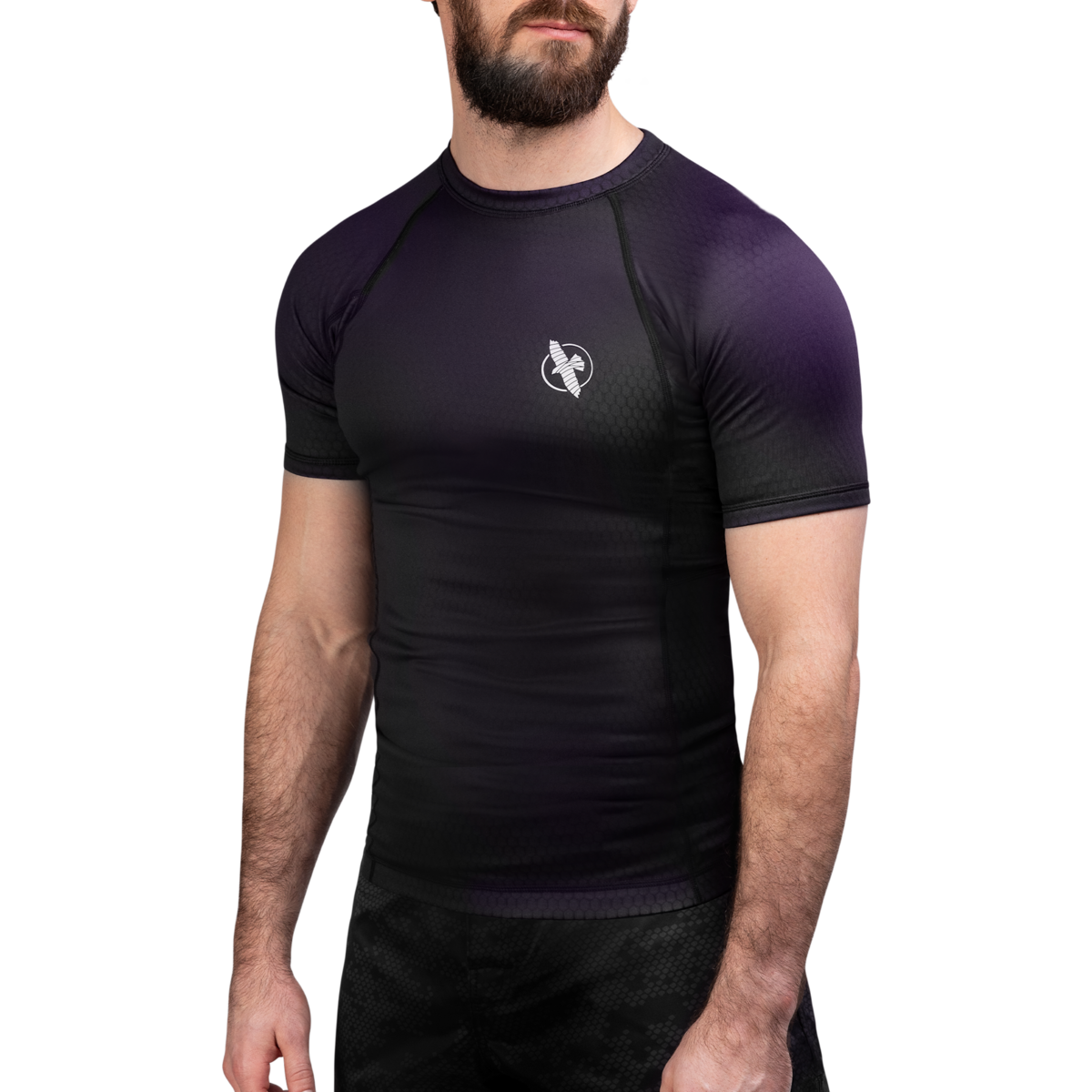 Hayabusa Fusion Rashguard manches courtes – noir/violet