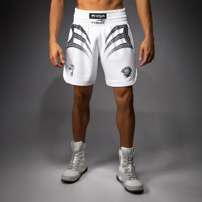Venum Mike Tyson Tiger Boxing Shorts - Optical White/Deep Black