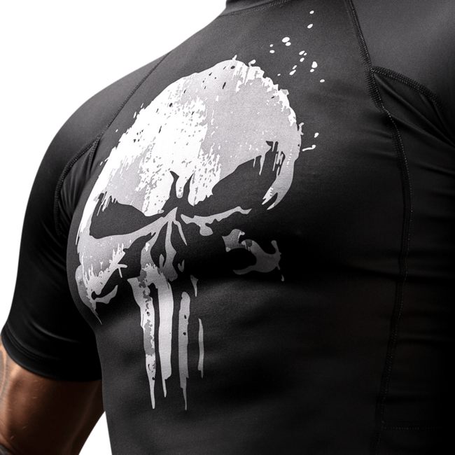 Hayabusa Marvel The Punisher rashguard korte mouw - Zwart