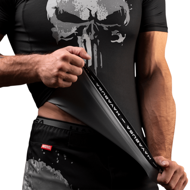 Hayabusa Marvel The Punisher rashguard korte mouw - Zwart