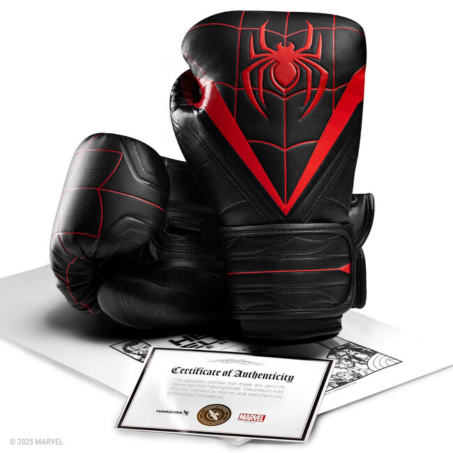 Hayabusa Marvel Miles Morales bokshandschoenen - Zwart/Rood