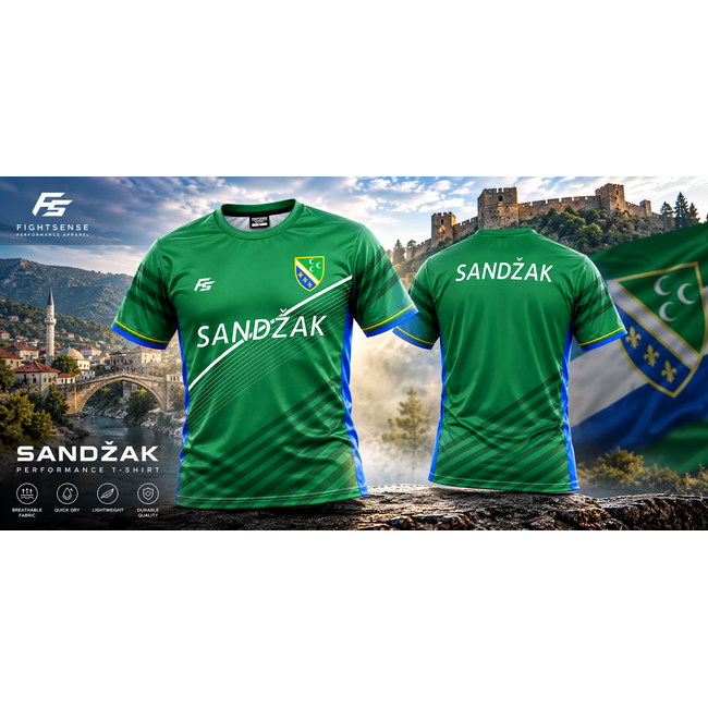 Fightsense Represent Sandzak Jersey – Trots van Sandzak – Groen
