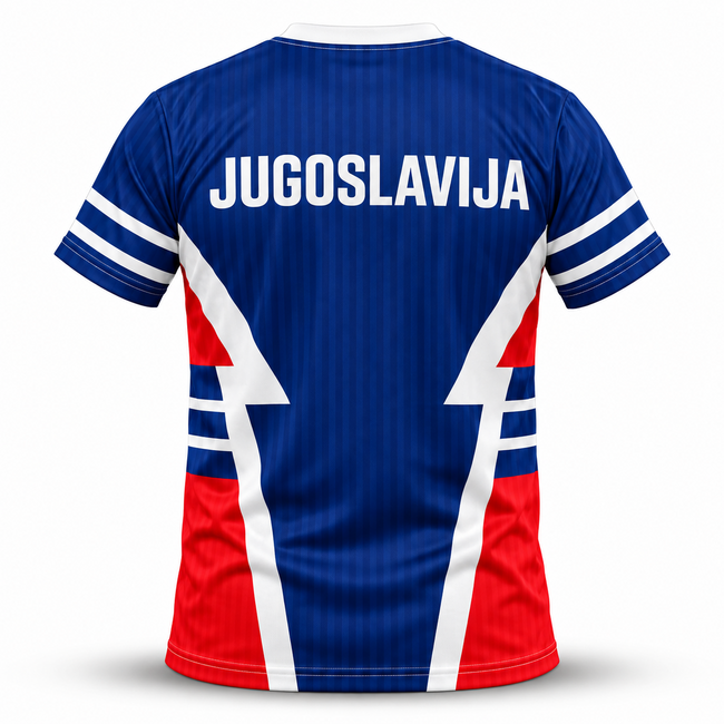Fightsense Jugoslavija Active Dry Sportshirt – Blauw/Wit/Rood