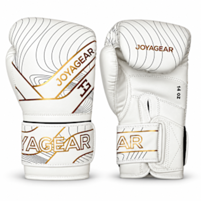 JOYA JOYA Essential Fightset – Bokshandschoenen & Scheenbeschermers – Wit/Goud