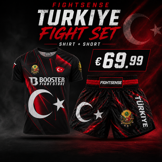 Booster Fightgear Turkije Fightset - Shirt en Fightsense Short voor Jeugd en Volwassenen