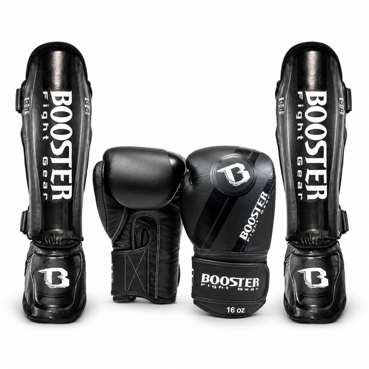 Booster V3 pack de combat noir - gants de boxe + protège-tibias