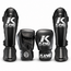 King Pro Boxing BGVL-3 + SGL-7 Fightset Zwart – Bokshandschoenen en Scheenbeschermers