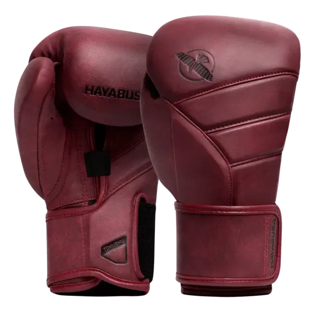 Hayabusa T3 LX Fightset Crimson/Rood – Leren Bokshandschoenen en Scheenbeschermers
