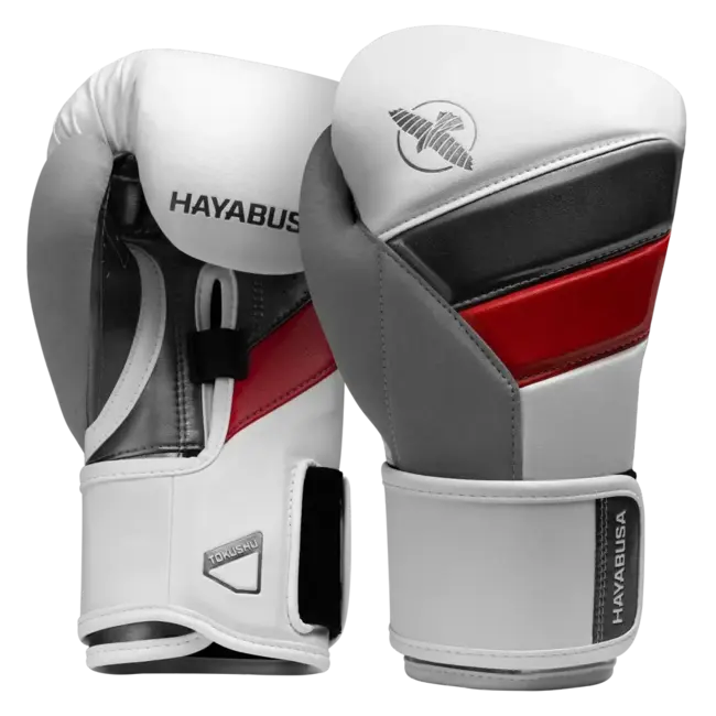 Hayabusa T3 Fightset Wit/Zwart/Rood – Bokshandschoenen en Scheenbeschermers