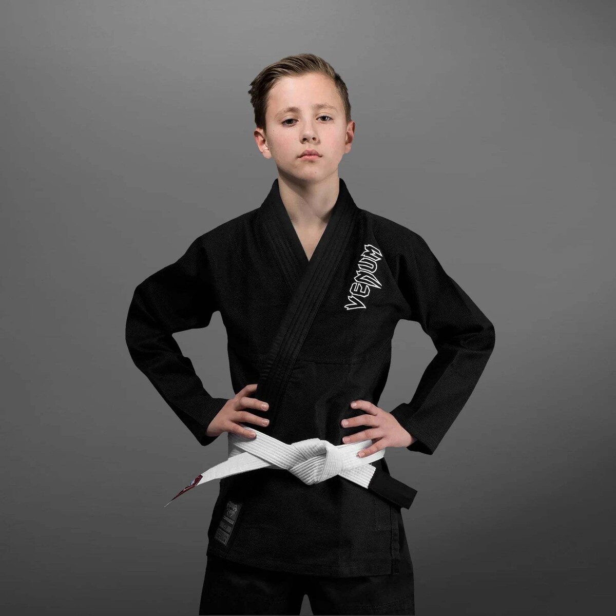 Venum Contender kimono de JJB enfant – noir, avec blanc band
