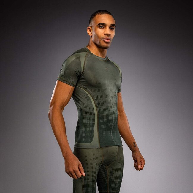 Venum Stealth rashguard korte mouwen – Khaki/Donkergroen
