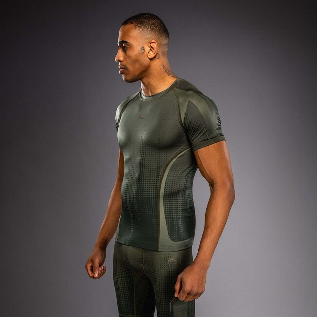 Venum Stealth rashguard korte mouwen – Khaki/Donkergroen