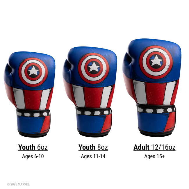 Hayabusa Marvel Classic Captain America bokshandschoenen – Rood/Wit/Blauw – volwassenen